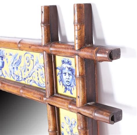 Antique Continental Bamboo And Tile Wall Mirror For Sale At 1stdibs