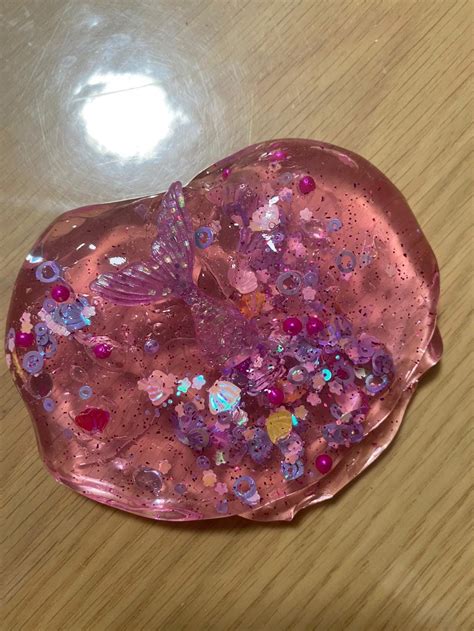 Miramaid Slime Clear Slime With Pink Stones And Glitter And Etsy