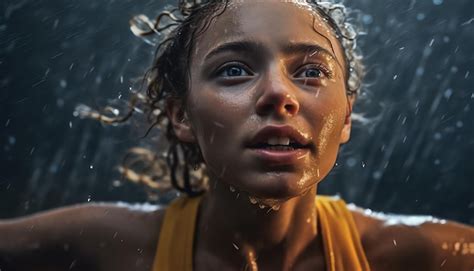 Premium Ai Image A Woman Wet In The Rain