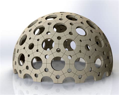 Concrete Dome Constructed Of 4 Brick Types Geodesic D