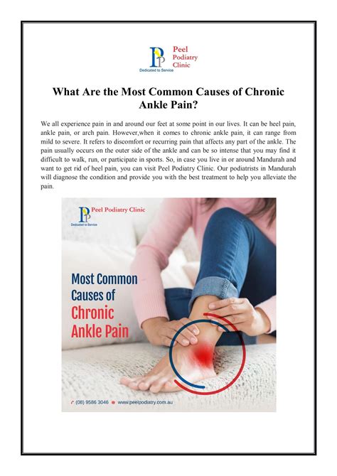 What Are The Most Common Causes Of Chronic Ankle Pain By Peel Podiatry