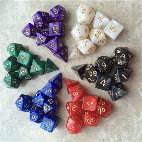 Free Shipping 1 Set Of 7 Sided Dice D4 D6 D8 D10 D12 D20 For Dungeons