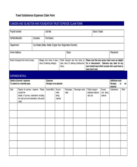 accounting expense forms samples  ms word