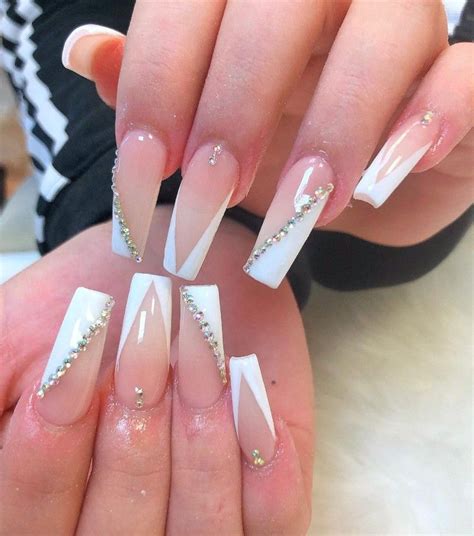The Best Cute White Nails With Designs White Nails Acrylic Long