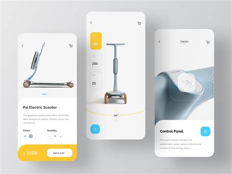 Scooter Product Page Application App Design Mobile App Design