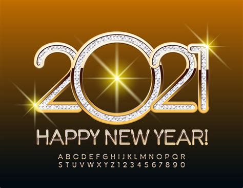Premium Vector 2021 Happy New Year Gold And Textured Silver Font