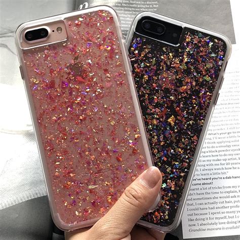 Iphone 7 Plus Glitter Case Handmade Clear Confetti Blast Etsy