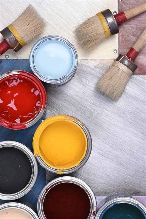 Paint Cans And Brushes Stock Image Image Of Repair 109418653