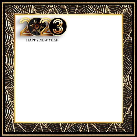 2023 Black Gold Business Border Happy New Year Texture Texture 2023 Black Gold Frame Png