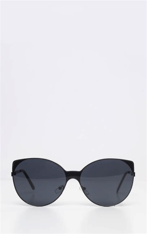 Black Round Pointed Sunglasses Prettylittlething