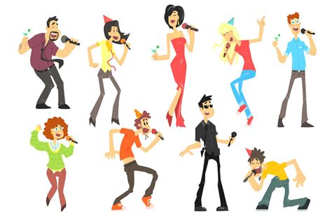 People Singing Karaoke Illustrations Creative Market