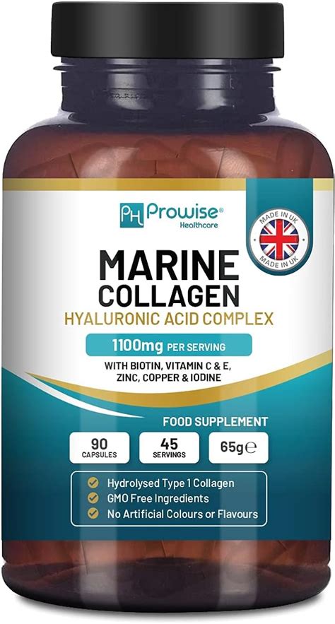 Marine Collagen With Hyaluronic Acid 1100mg 90 Capsules Boosted With