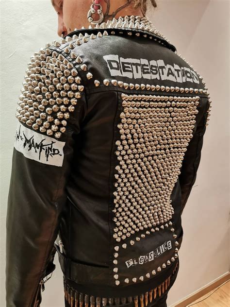 Custom Order Studded Leather Jackets Punk Crust Metal Etsy
