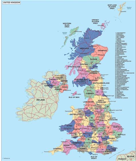 United Kingdom Political Digital Map Digital Maps Netmaps Uk Vector