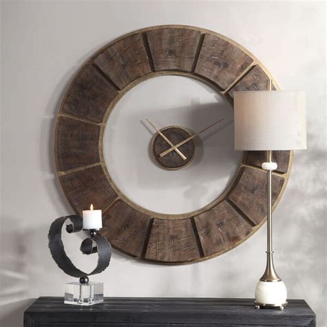 Uttermost Kerensa Wood 40 Inch Wall Clock 06102 Bellacor