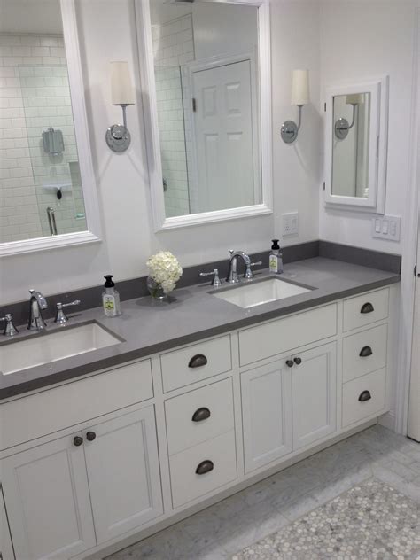 Grey Bathroom Cabinets With White Countertops Rispa