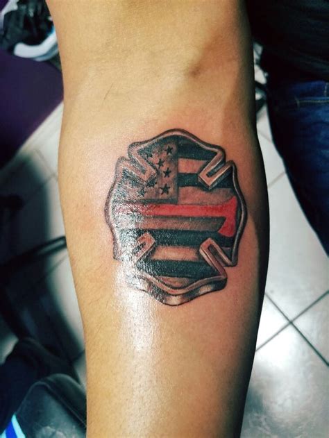 Firefighter Tattoo By David Turrubiate Of Amazink Tattoo Brownsville Tx Fire Fighter Tattoos