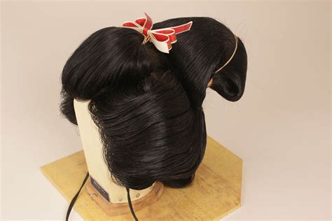 Vintage Japanese authentic Geisha Katsura wig with case box