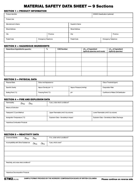 Sds Sheet Template Tutoreorg Master Of Documents