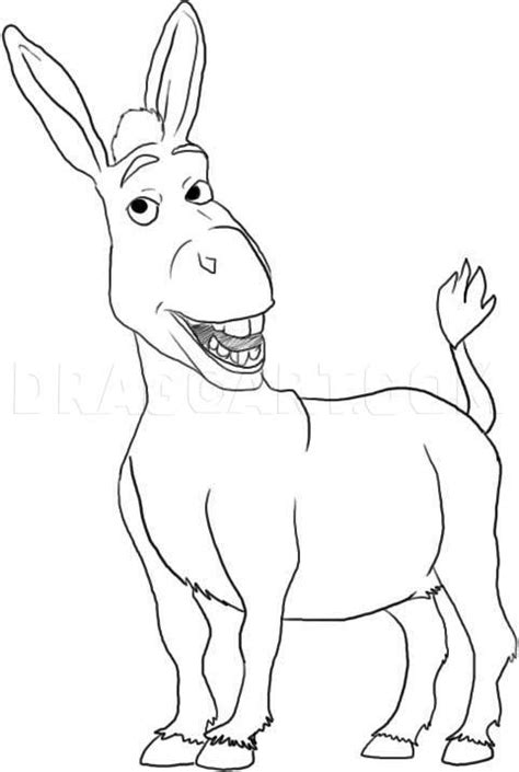 How To Draw Donkey From Shrek Step By Step Drawing Guide By Dawn