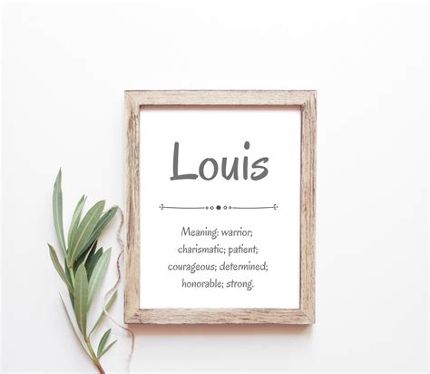 Louis Baby Name Meaning Baby Names Nursery Sign Boy Names Etsy Uk