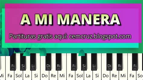 A Mi Manera My Way Piano Tutorial Synthesia Partitura Youtube