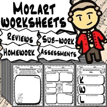 Mozart Worksheets Composer Tests Quizzes Homework Reviews Or Sub Work