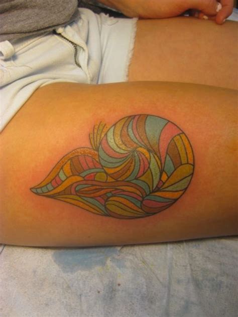 Technicolor Nautilus Tattoos Geometric Tattoo Nautilus Tattoo