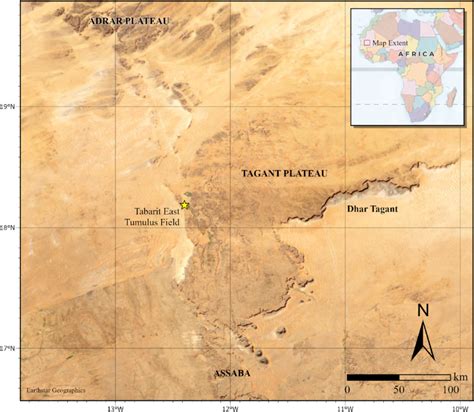 Location Of The Tabarit East Tumulus Field Within The Tagant Plateau