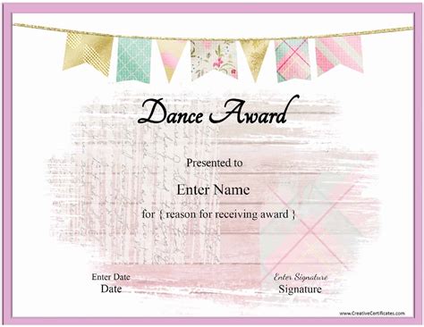 Free Dance Certificate Template Customizable And Printable