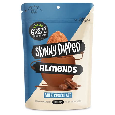 skinny dipped almonds milk chocolate 300g graze