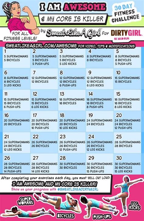 Pin By Eva Green On Sweat It Out 30 Day Fitness Workout Challenge