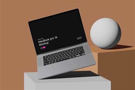 Modern Scene With Macbook Pro 16 Mockup Front View buy for $4 | Mockup ...