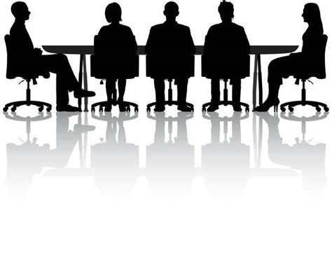 Silhouette Discussion Group Of People Table Illustrations Royalty Free