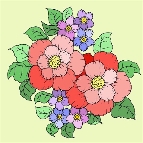 Pin By Els Baldew On Digitaal Ingekleurd Flower Drawing Floral
