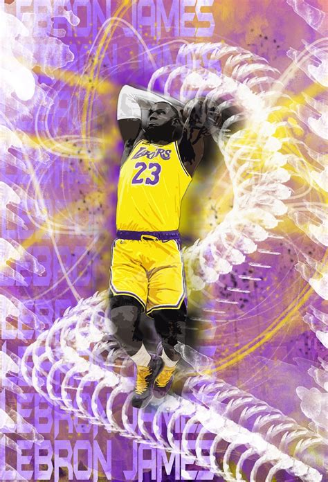Lebron James Los Angeles Lakers Poster Basketball Print Etsy