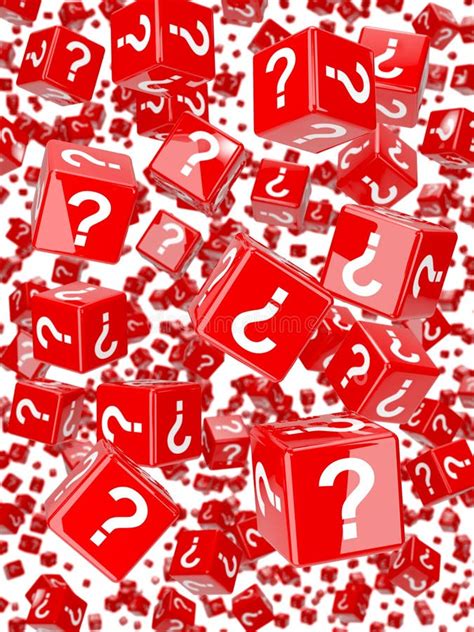3d Red Question Mark Dice Falling Stock Illustration Illustration Of