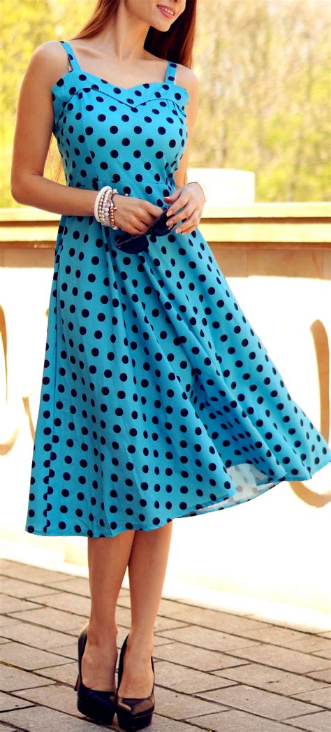 Vintage Sleeveless Sweetheart Neckline Polka Dot Dress For Women