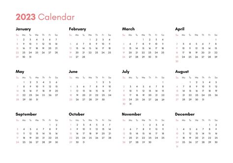 Calendario De Bolsillo En El Año 2023 Vista Horizontal La Semana