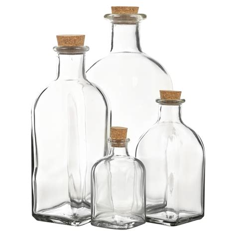 3 6 9 12 Glass Bottle Jars Vials Cork Lid Stopper Kitchen Food Storage Cruet Set Ebay