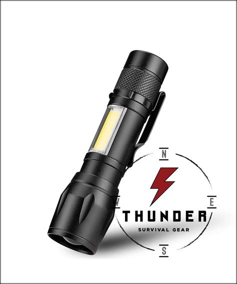 Tactical Flashlight Pocket Size Led Thunder Survival Supply