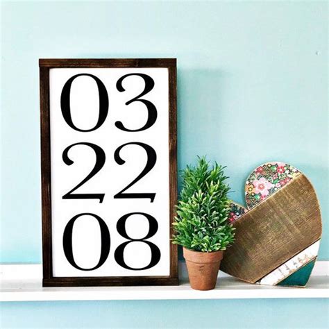 framed anniversarywedding date wood sign sign measures approximately