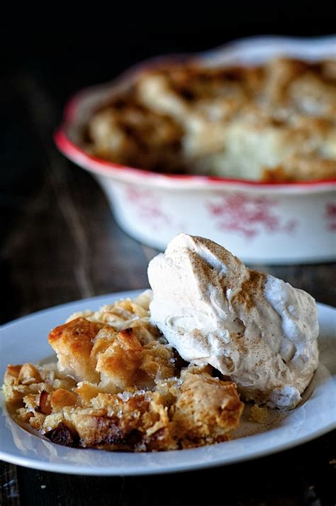 For him use biscuit cookies, which is dipped in coffee liqueur and spread, sandwiching with mascarpone cream. Apple Biscuit Cobbler