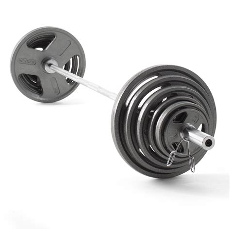 Weider Cast Iron Olympic Hammertone Weight Set 210 Lb And Golds Gym