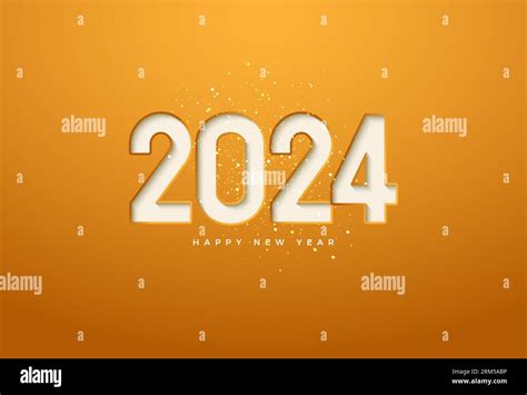 2024 New Year Celebration With Convex Number Illustration Vector