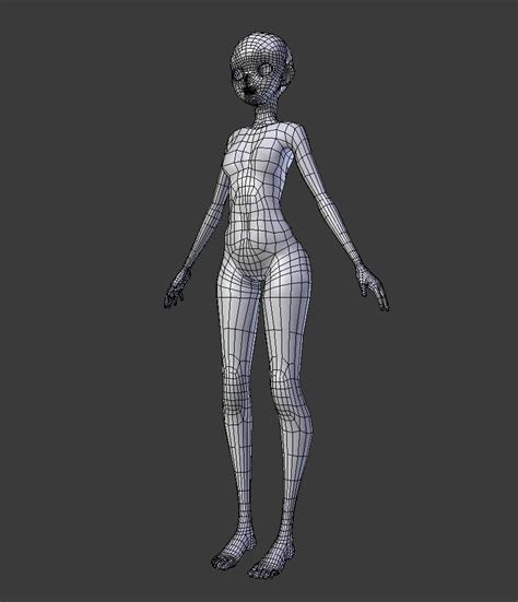 Anime Character 3d Model Rigged T Pose Rigged Model Of Inuko Anime