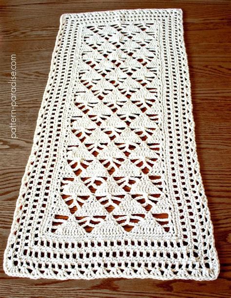 Crochet Pattern Alpine Table Runner Doily Table Scarf Holiday Table