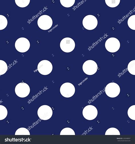 Seamless Pattern With Tile White Polka Dots On A Sailor Navy Blue