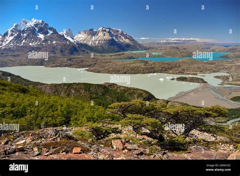 Beautiful View Over Patagonian Landscape At Torres Del Paine National