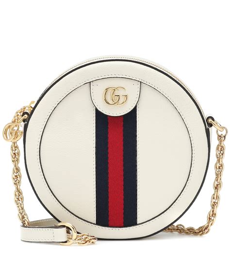 Gucci Ophidia Mini Round Leather Shoulder Bag In White Lyst